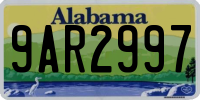 AL license plate 9AR2997