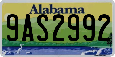 AL license plate 9AS2992