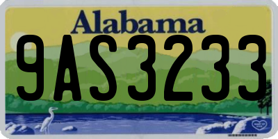 AL license plate 9AS3233