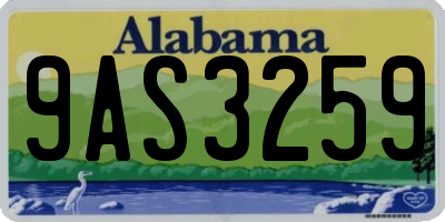 AL license plate 9AS3259