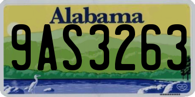 AL license plate 9AS3263