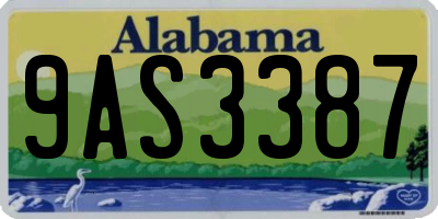 AL license plate 9AS3387