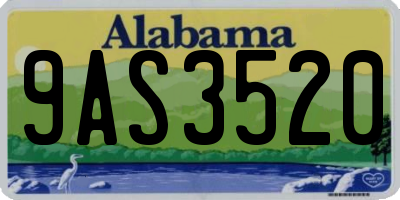 AL license plate 9AS3520