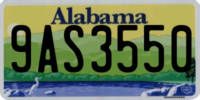 AL license plate 9AS3550
