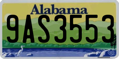 AL license plate 9AS3553
