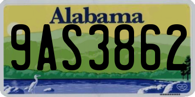 AL license plate 9AS3862