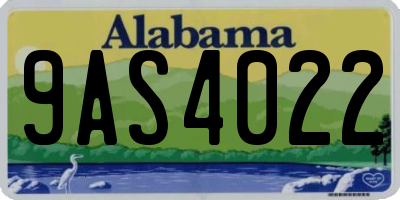 AL license plate 9AS4022