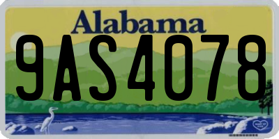 AL license plate 9AS4078