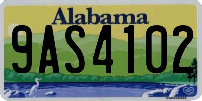 AL license plate 9AS4102