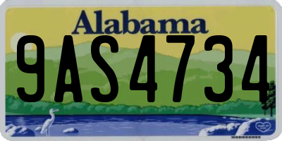 AL license plate 9AS4734