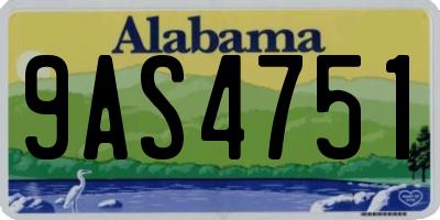 AL license plate 9AS4751