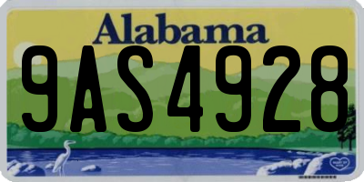 AL license plate 9AS4928