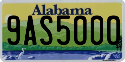 AL license plate 9AS5000