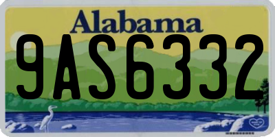 AL license plate 9AS6332