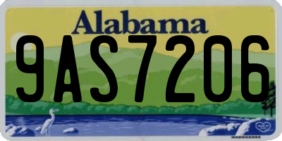 AL license plate 9AS7206