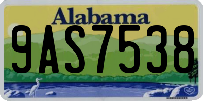 AL license plate 9AS7538