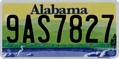 AL license plate 9AS7827