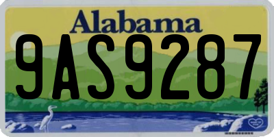 AL license plate 9AS9287
