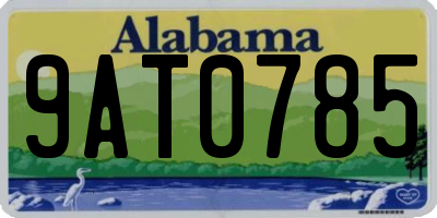 AL license plate 9AT0785