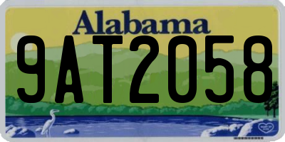 AL license plate 9AT2058