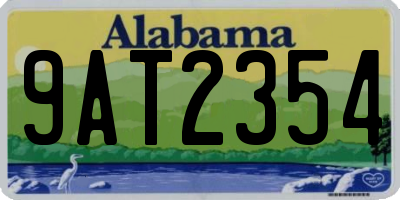 AL license plate 9AT2354