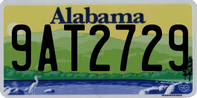 AL license plate 9AT2729