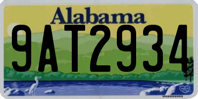 AL license plate 9AT2934