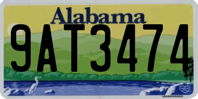 AL license plate 9AT3474