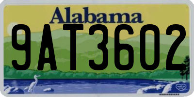 AL license plate 9AT3602