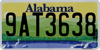 AL license plate 9AT3638