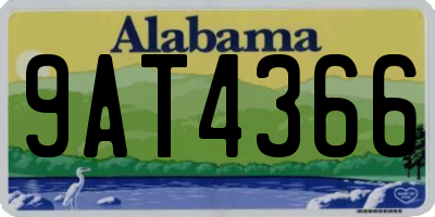 AL license plate 9AT4366