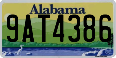 AL license plate 9AT4386