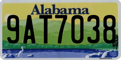 AL license plate 9AT7038