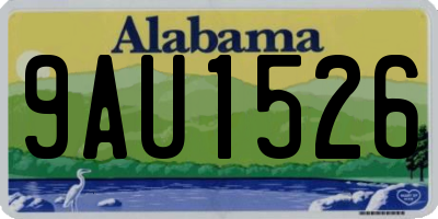 AL license plate 9AU1526
