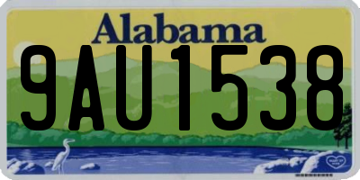 AL license plate 9AU1538