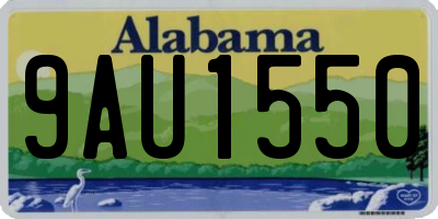 AL license plate 9AU1550