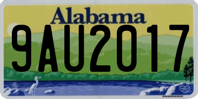 AL license plate 9AU2017