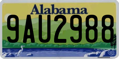 AL license plate 9AU2988