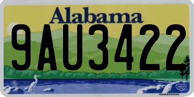 AL license plate 9AU3422