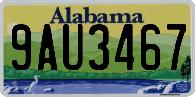 AL license plate 9AU3467