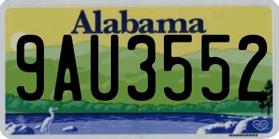 AL license plate 9AU3552
