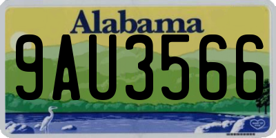AL license plate 9AU3566