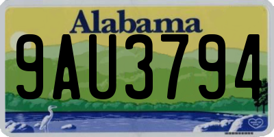 AL license plate 9AU3794
