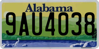 AL license plate 9AU4038