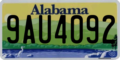 AL license plate 9AU4092