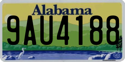 AL license plate 9AU4188