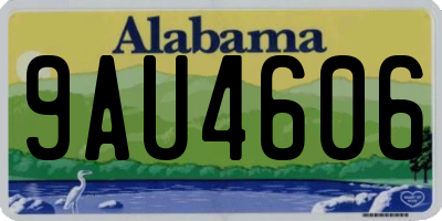 AL license plate 9AU4606