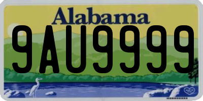 AL license plate 9AU9999