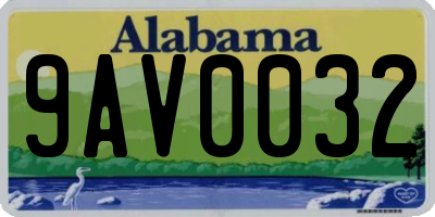 AL license plate 9AV0032