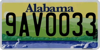 AL license plate 9AV0033